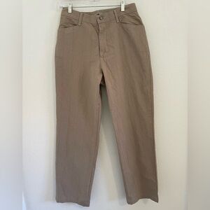Y2K LEE sz 12 Cotton Stretch Khaki Pin Stripe‎ High Waisted Trouser Style Pants